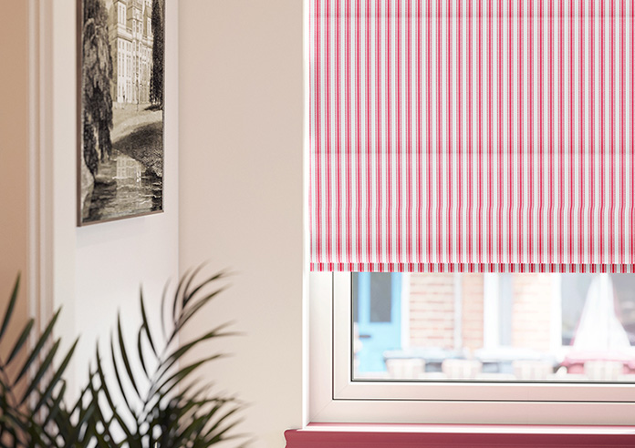 Lace Stripes, Lipstick Pink - Roman Blind - Image 5